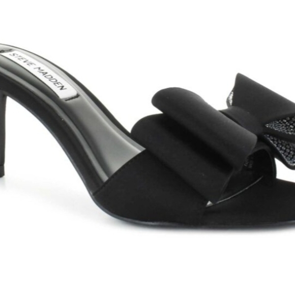 Steve Madden Black Mules Sleek and Stylish - Picture 2 of 16